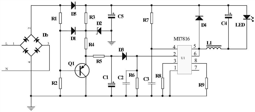 A dimmable led light circuit
