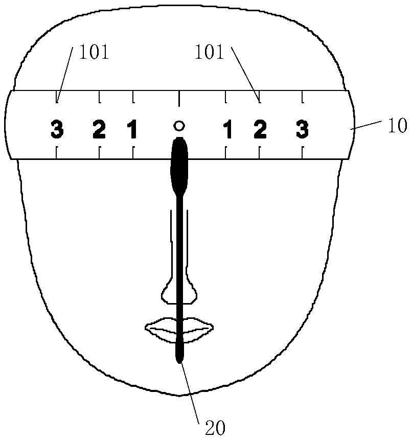 Head-face symmetry measuring device and system