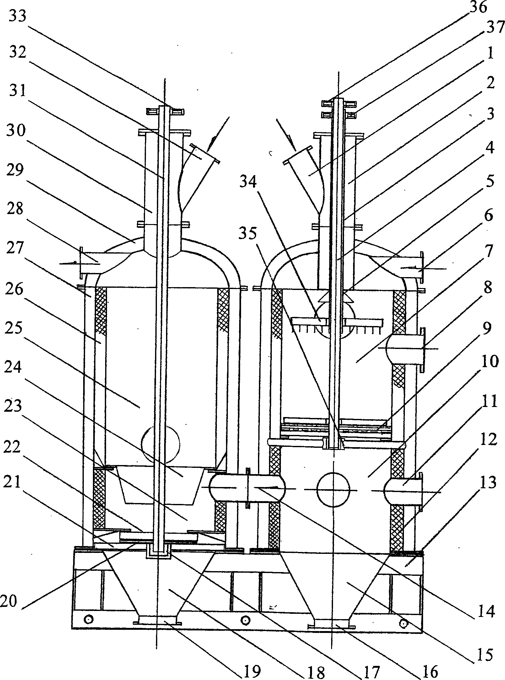 H-shaped carbonization furnace and method for producing biomass activated carbon and carbonized combustion gas by using same