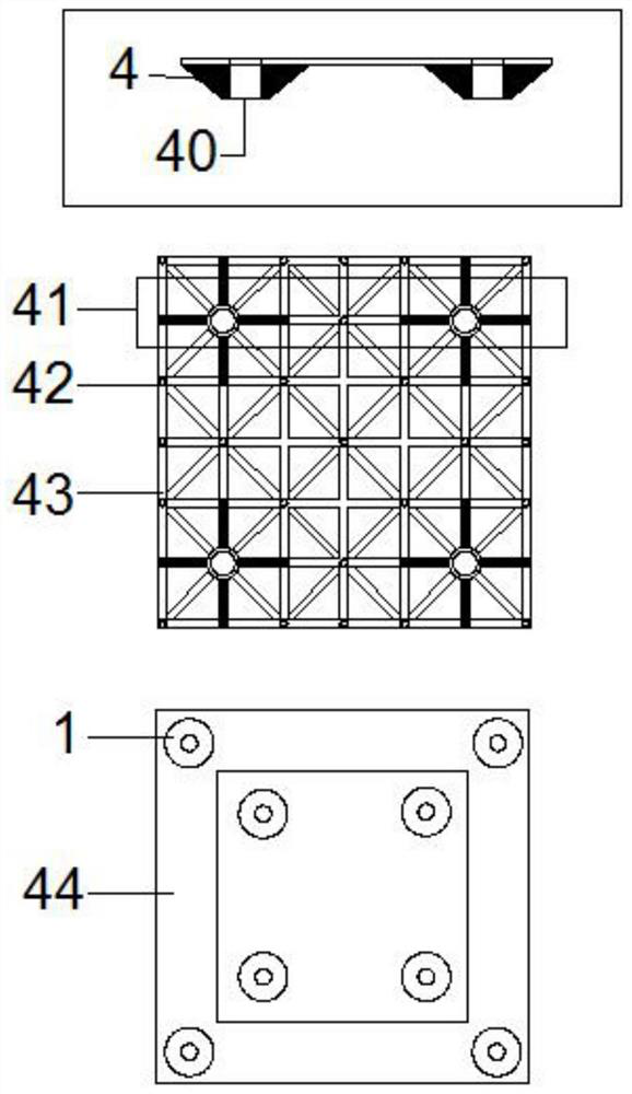 Fabricated FRP concrete combined guy rope tower type lining foundation platform and construction method thereof