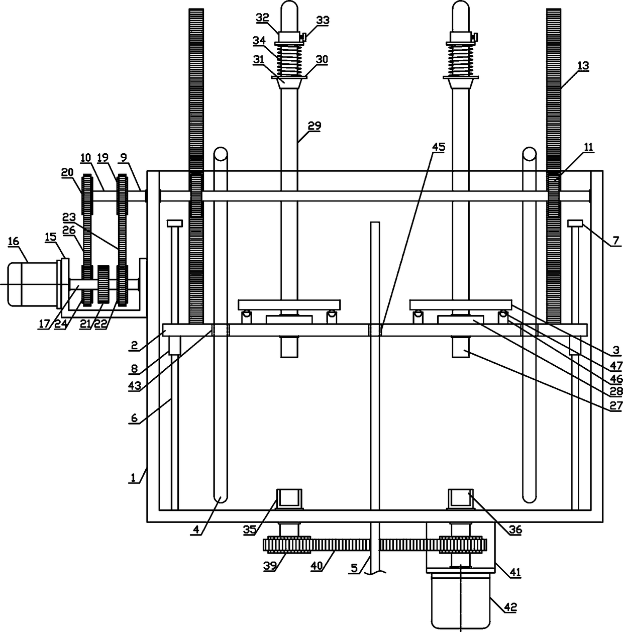 Bleaching and dyeing mechanism for blended yarn