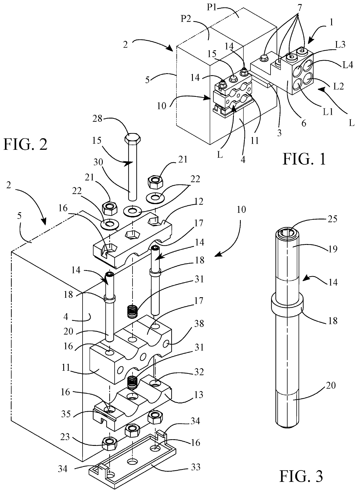 Electrical connection device for an electrical apparatus and connection method using said device