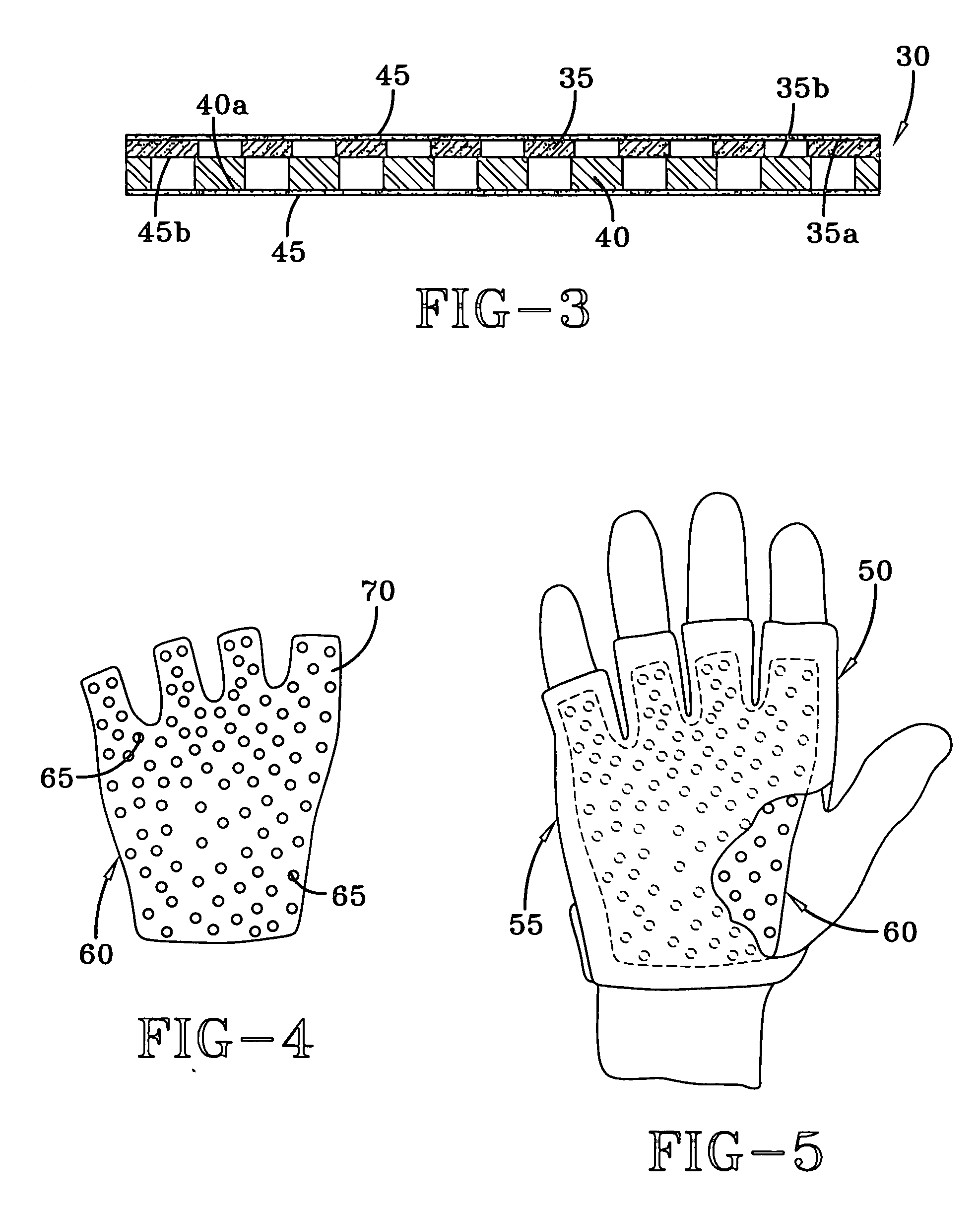 Impact and/or vibration absorbent material and protective glove making use thereof