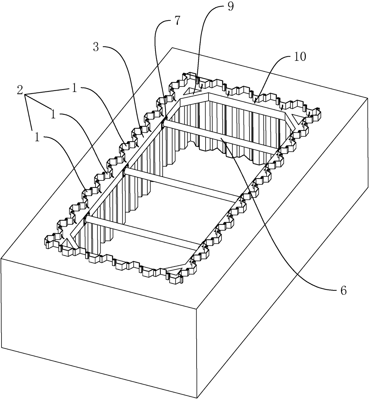 Supporting structure using Larsen steel sheet piles and construction method thereof