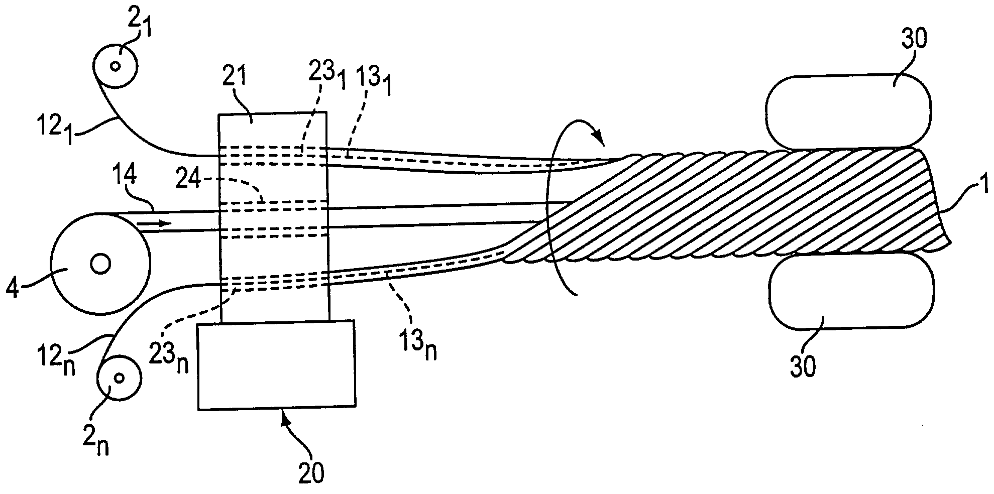 Method and apparatus for solid-stranding a flextube unit