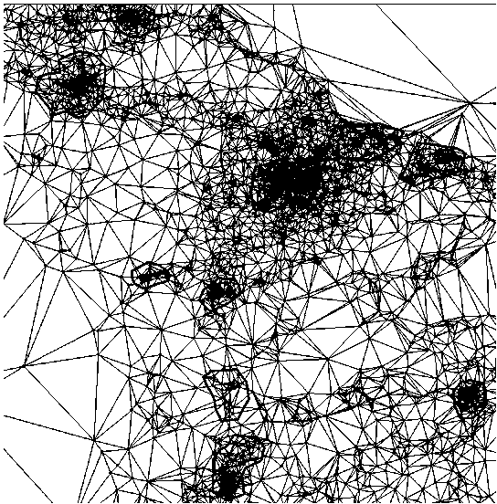 Spatial clustering method based on GACUC (greedy agglomerate category utility clustering) and Delaunay triangulation network