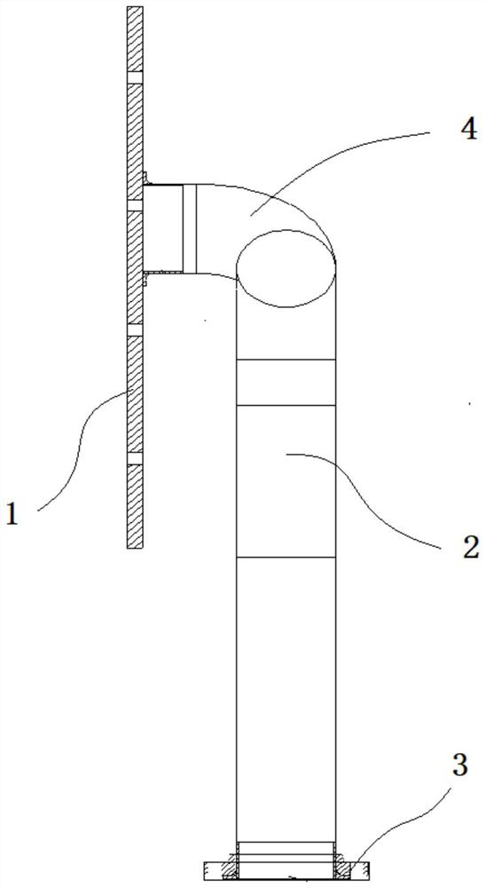 Mounting method and mounting tool for pipe of gas collecting platform of chemical tanker