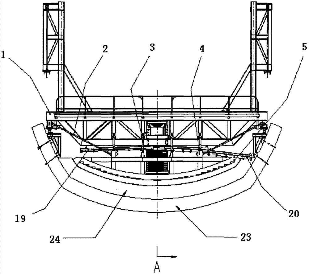 Tunnel inverted arch sliding formwork concrete lining steel trolley