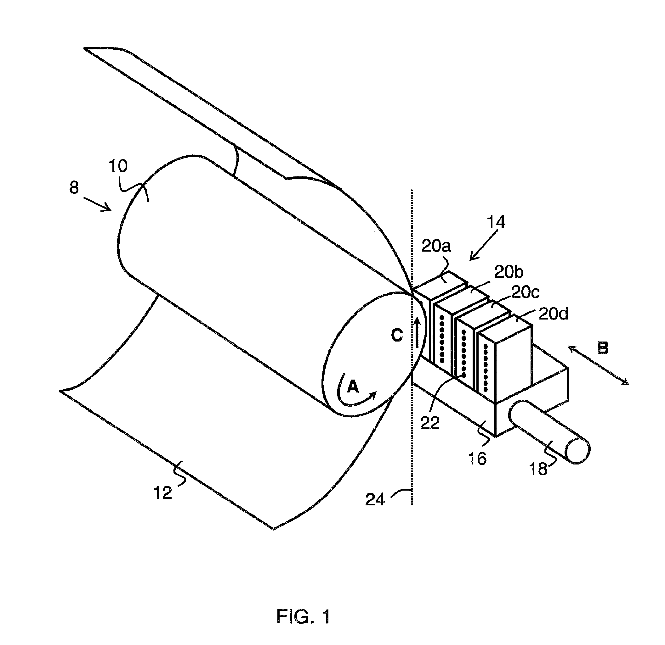 Swath printer and method for applying an ink image to a receiving medium using a swath printer