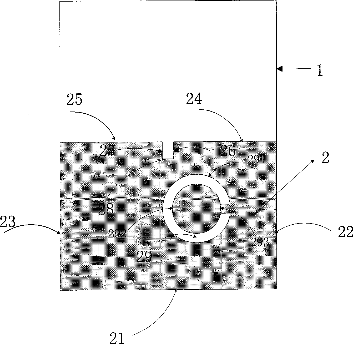 Small-sized plane wideband antenna capable of filtering