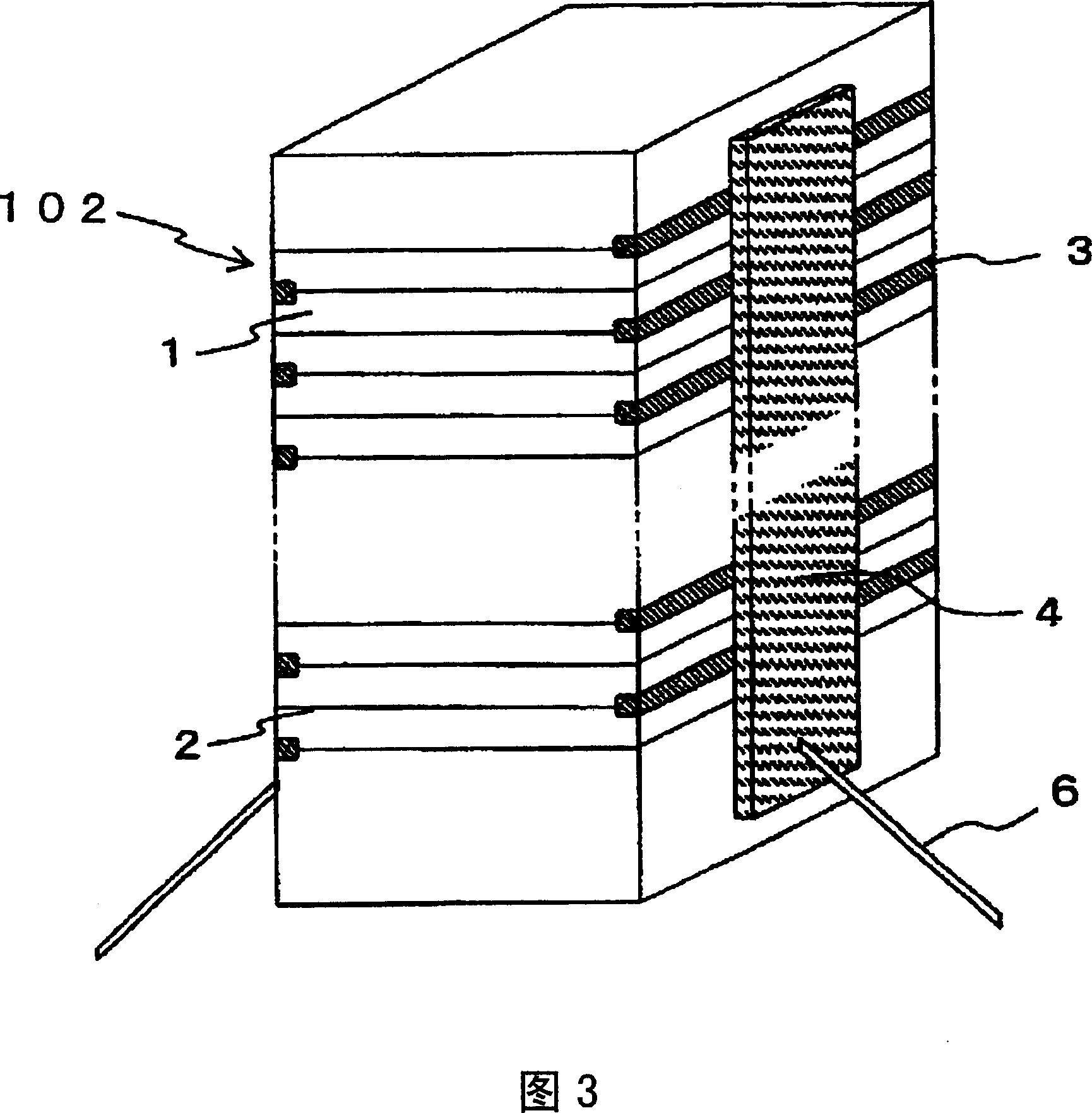 Multilayer electronic component and injection system using same