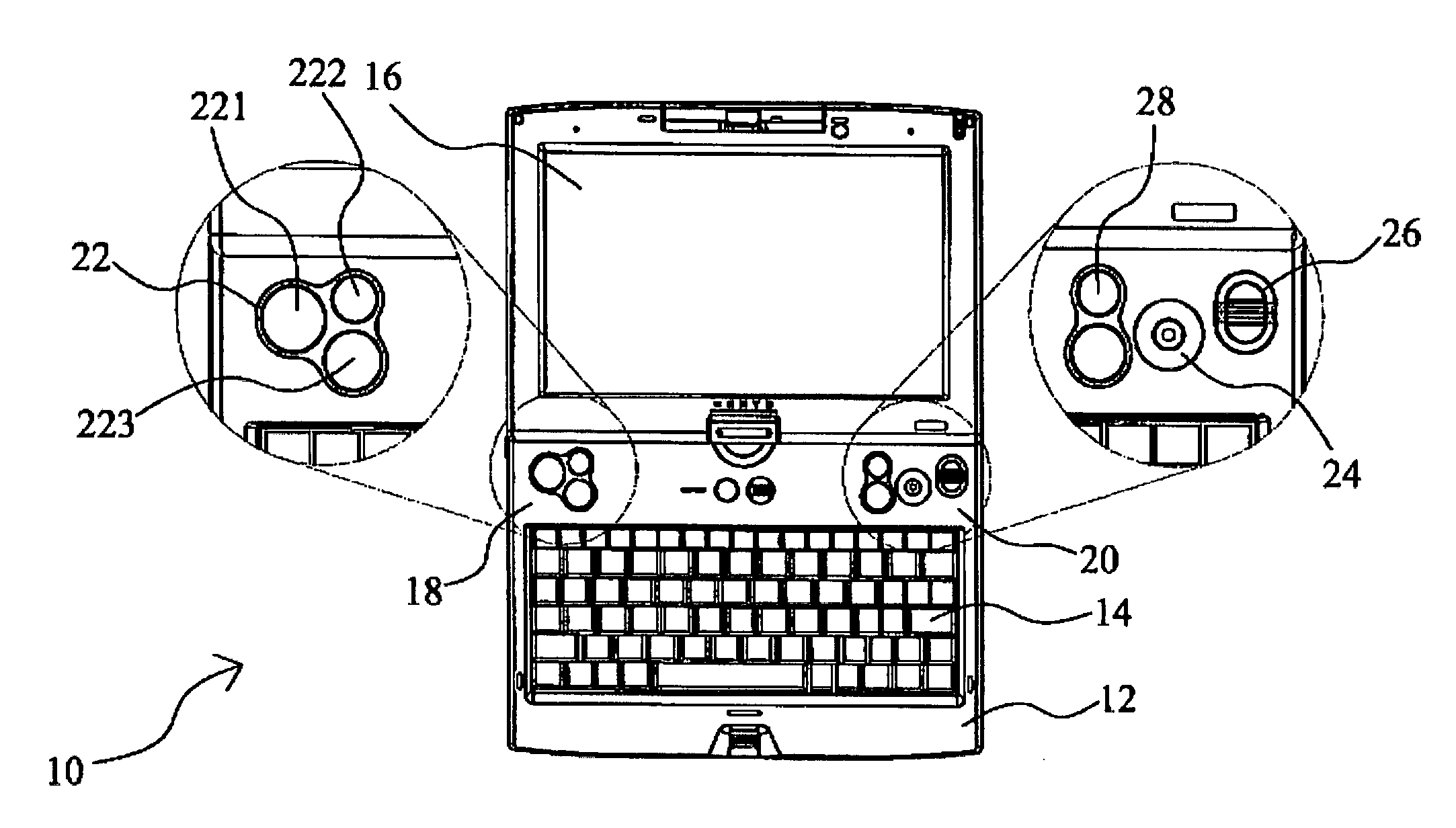 Portable apparatus with thumb control interface