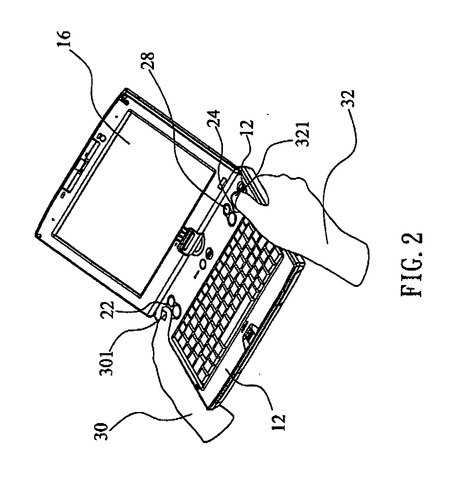 Portable apparatus with thumb control interface