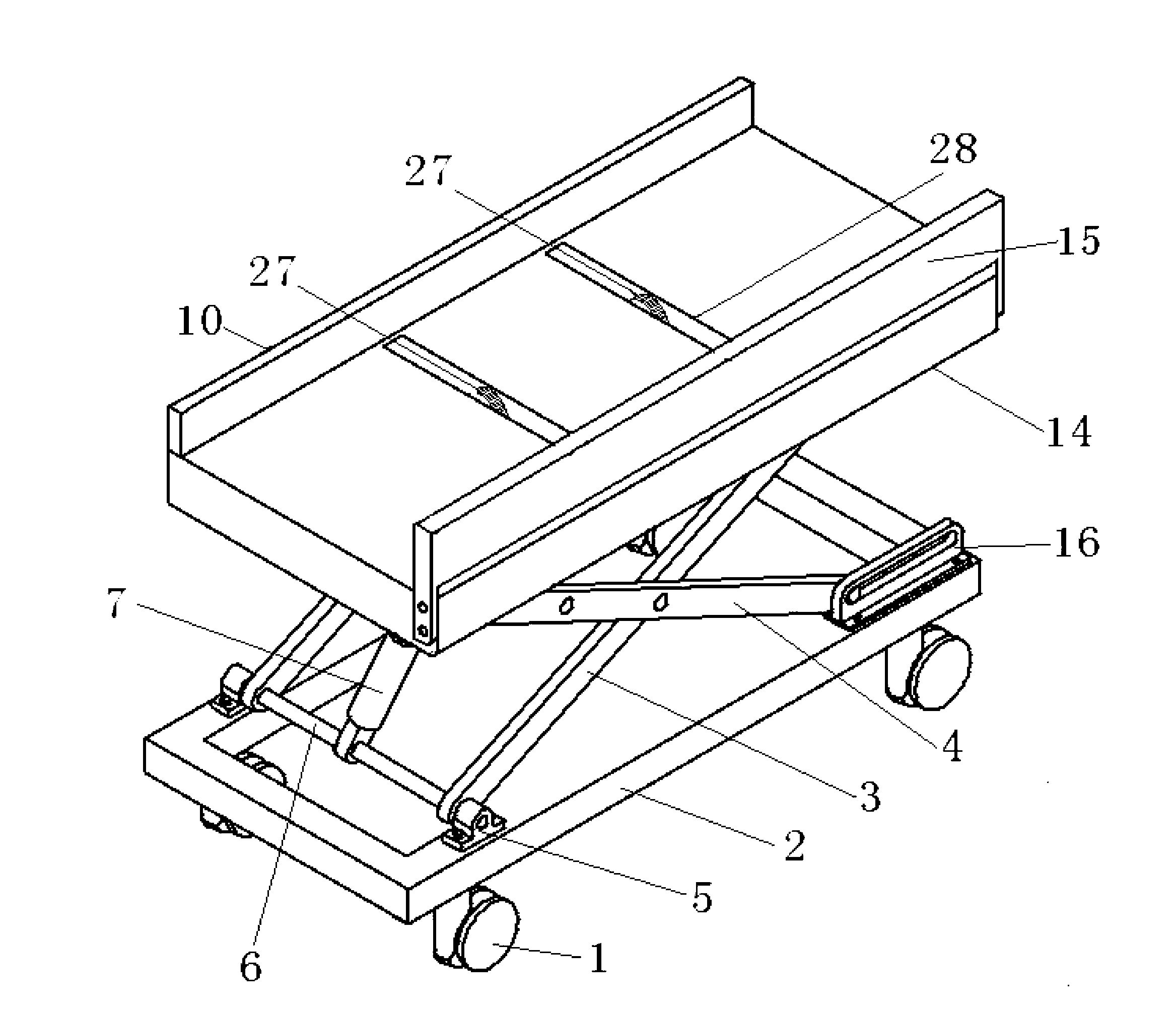 Stretcher vehicle capable of automatically and transversely moving patient