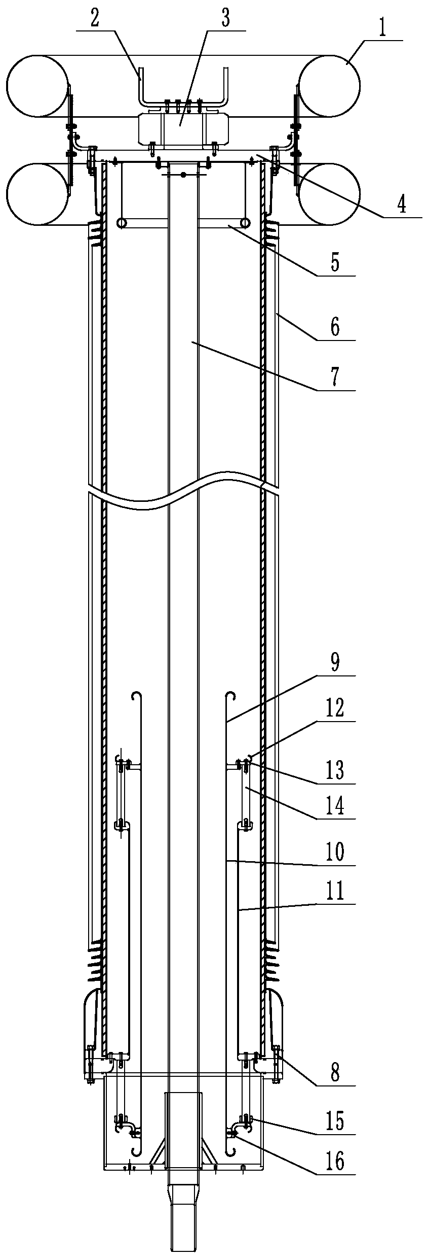 A UHV double-shielded composite bushing