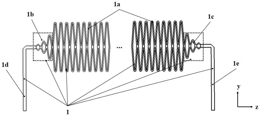 Rhombic meander line slow wave structure loaded on basis of multiple dielectric rod supporting ridges