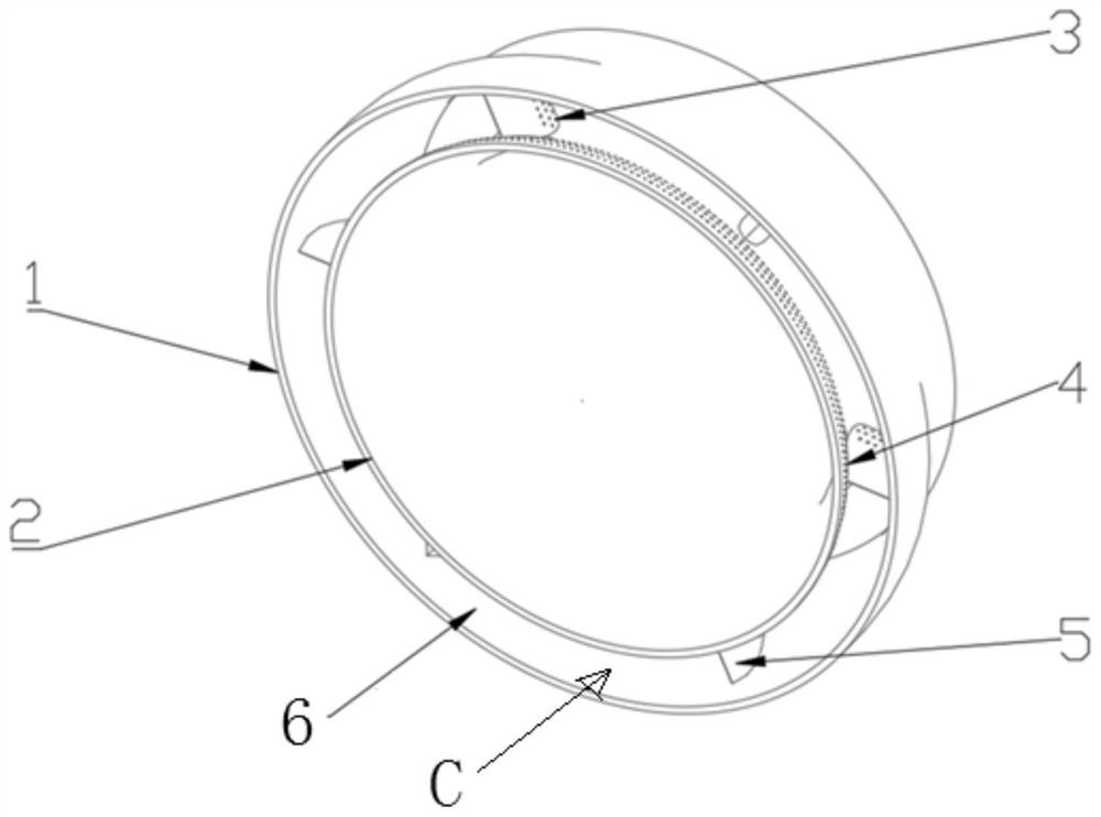 Pit type intermediate case for restraining flow separation