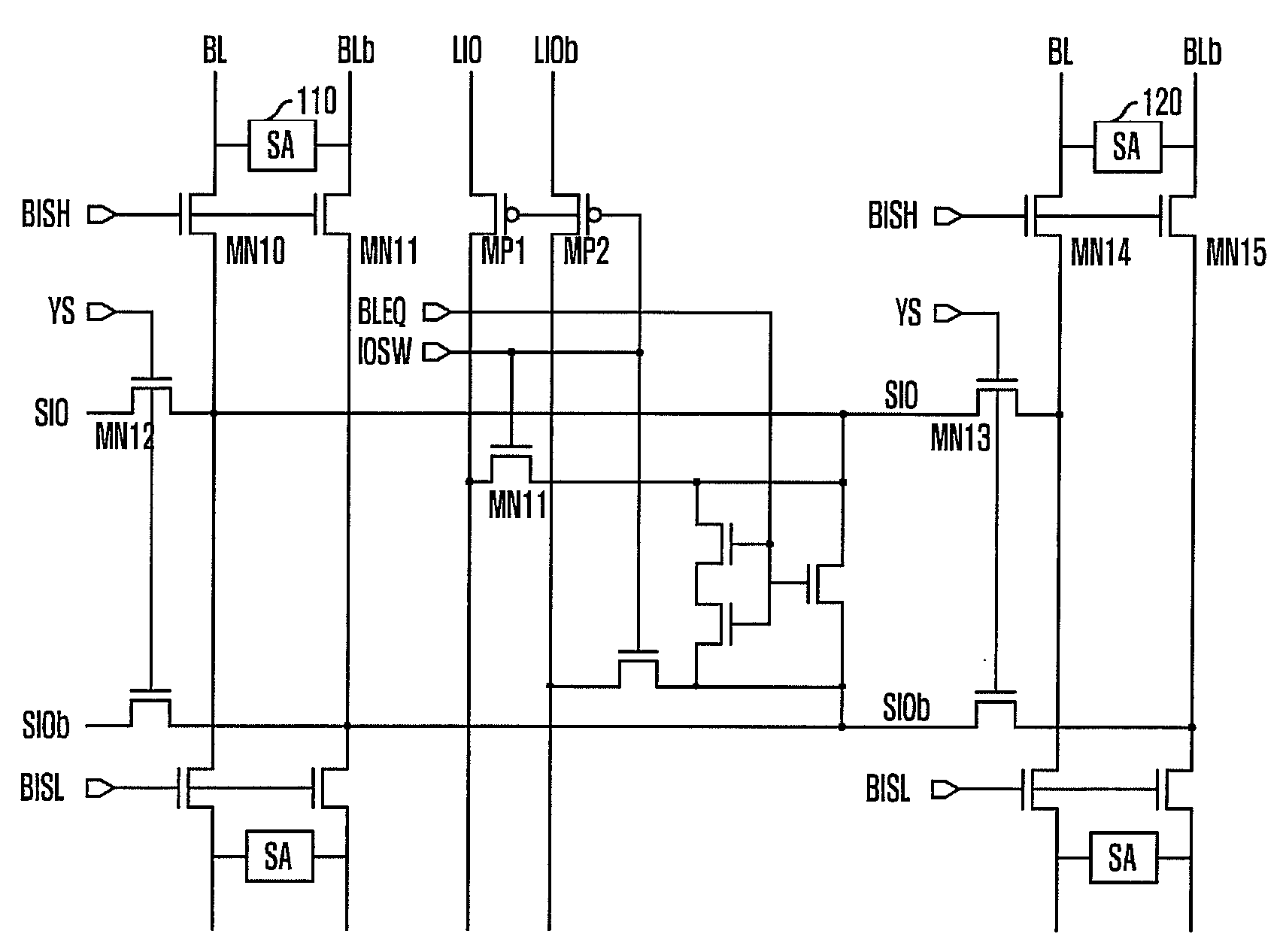 Circuit and method for controlling local data line in semiconductor memory device