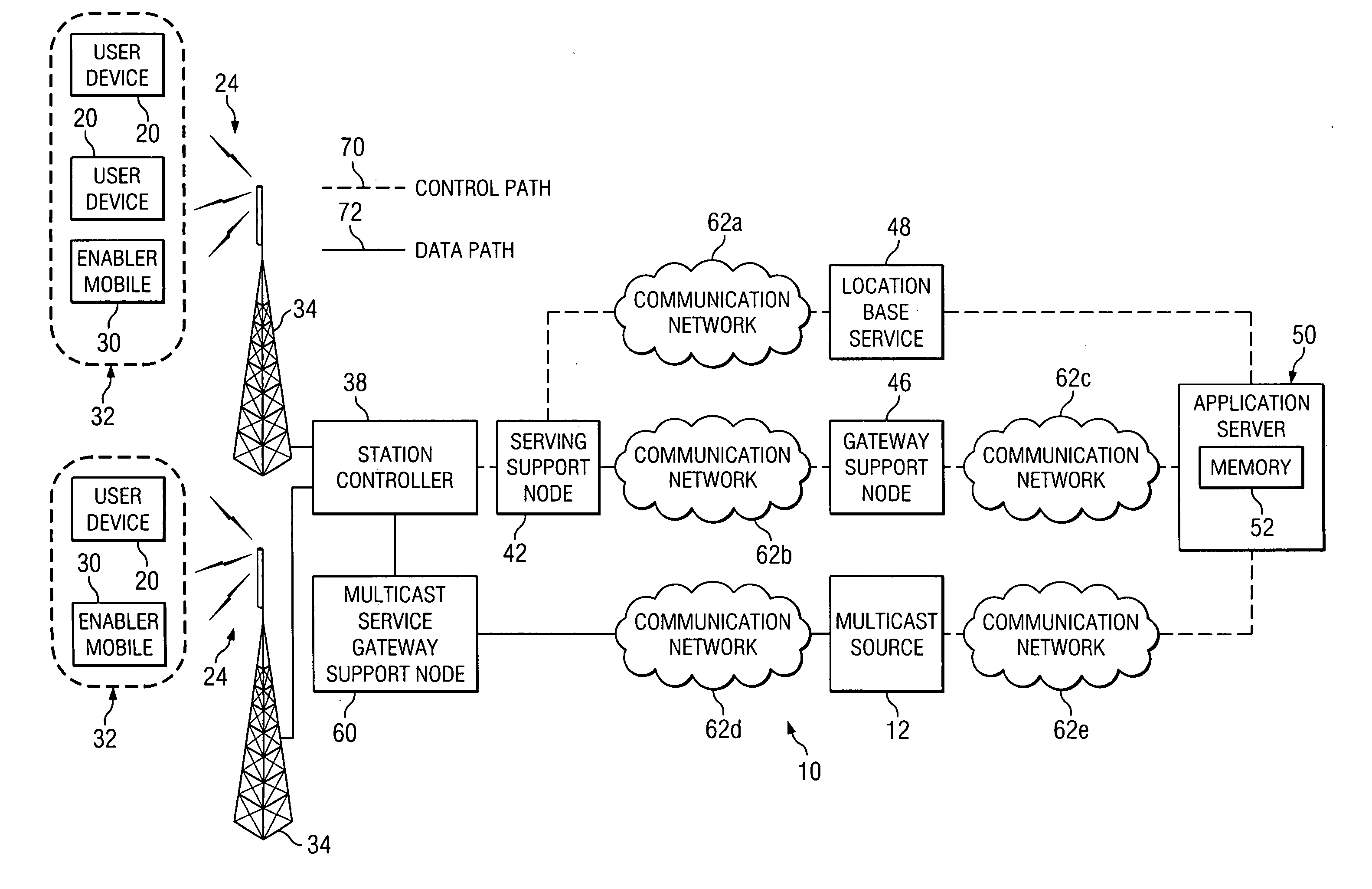 Providing a multicast service in a communication network