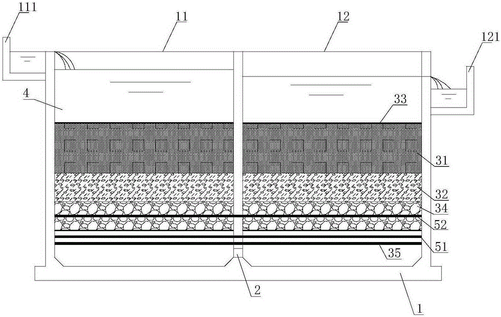 Multimedia baffled biological aerated filter and application thereof