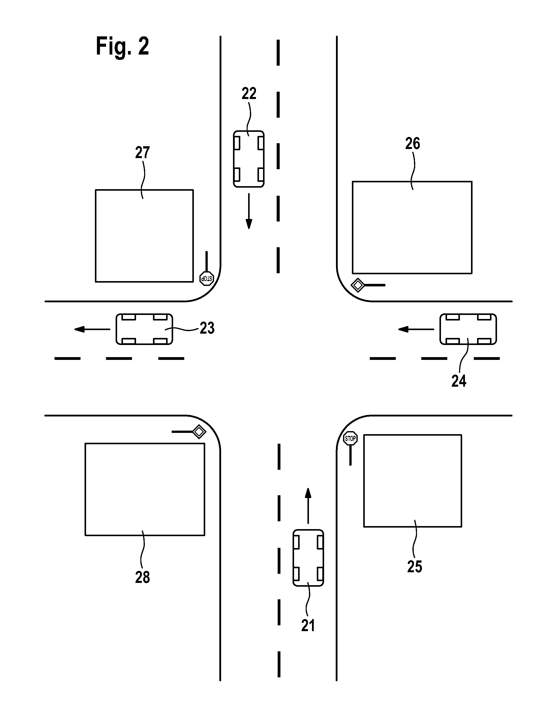Visual Driver Information and Warning System for a Driver of a Motor Vehicle