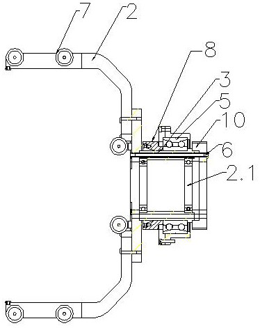 Flying fork winding mechanism with eccentric shaft positioning middle guard