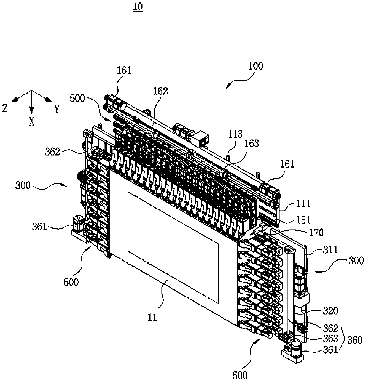 Inspection device and control method of liquid crystal display panel