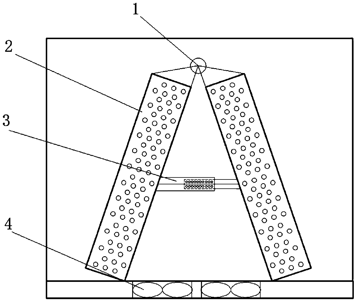 A-type heat exchanger with variable angle