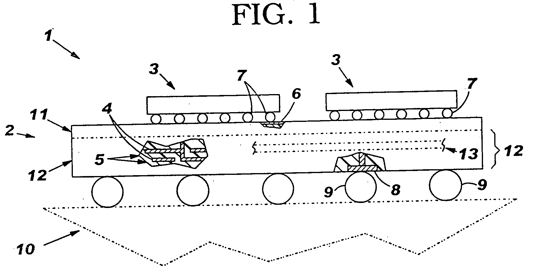 Stacked chip electronic package having laminate carrier and method of making same
