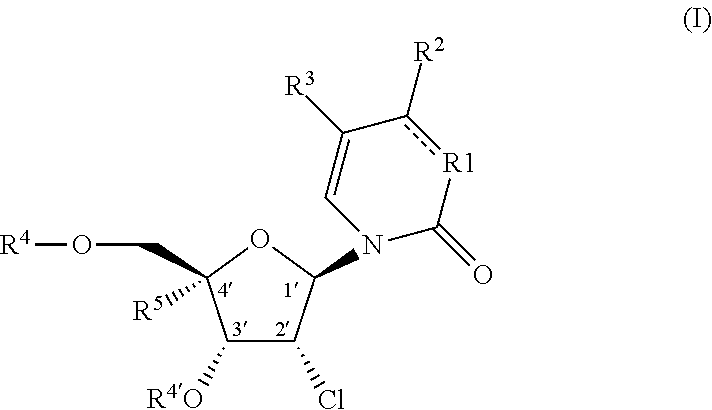 2′-chloro aminopyrimidinone and pyrimidine dione nucleosides