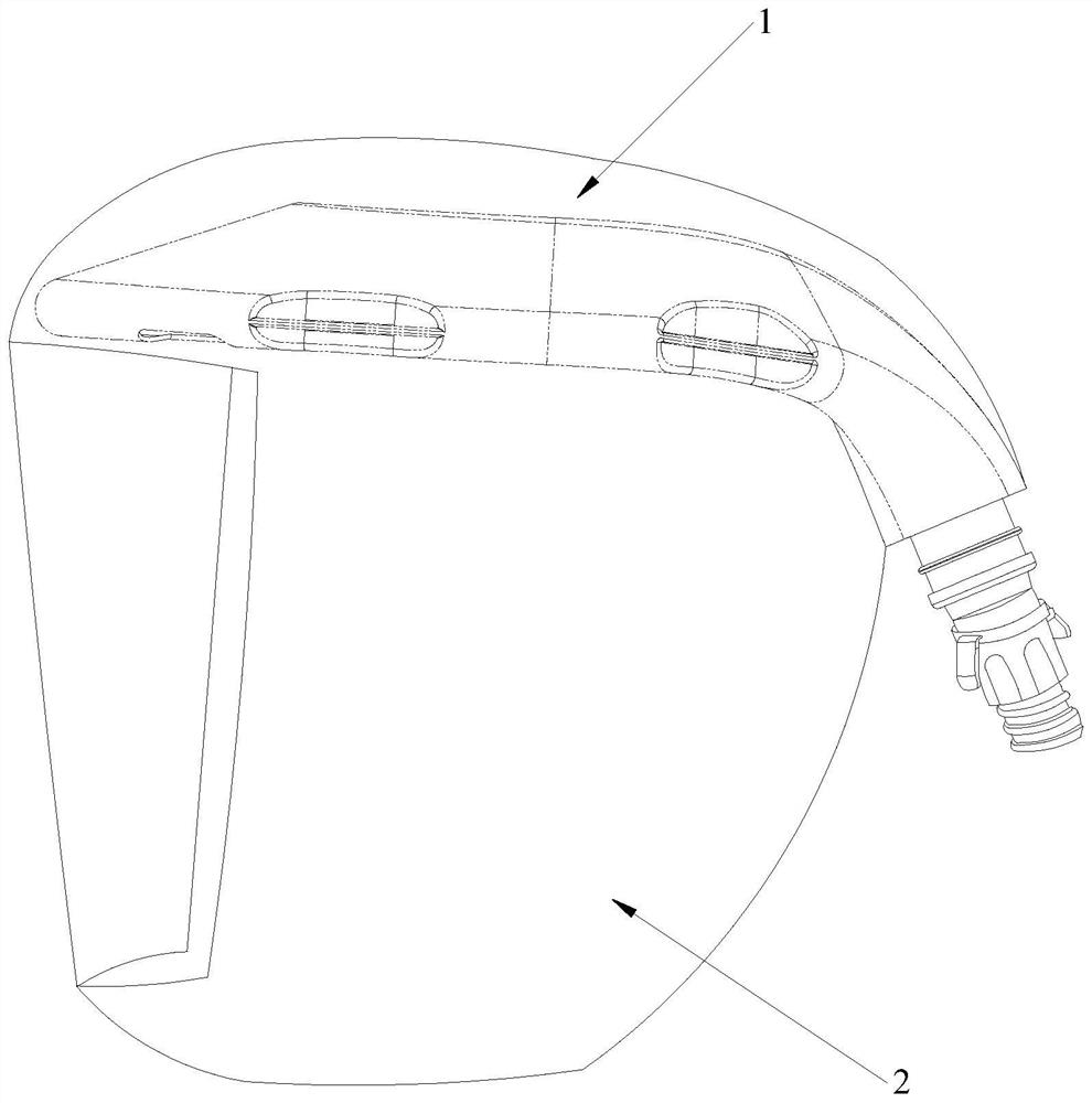 Medical positive pressure type protective headgear device
