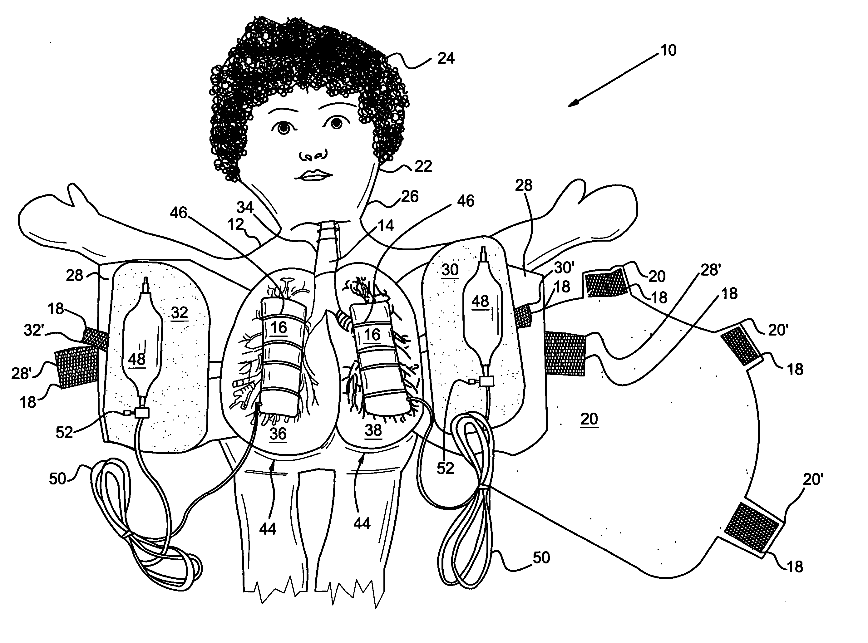 Medical training aid having inflatable airways