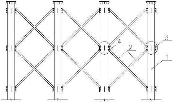 Simple device for connecting steel pipe support piers