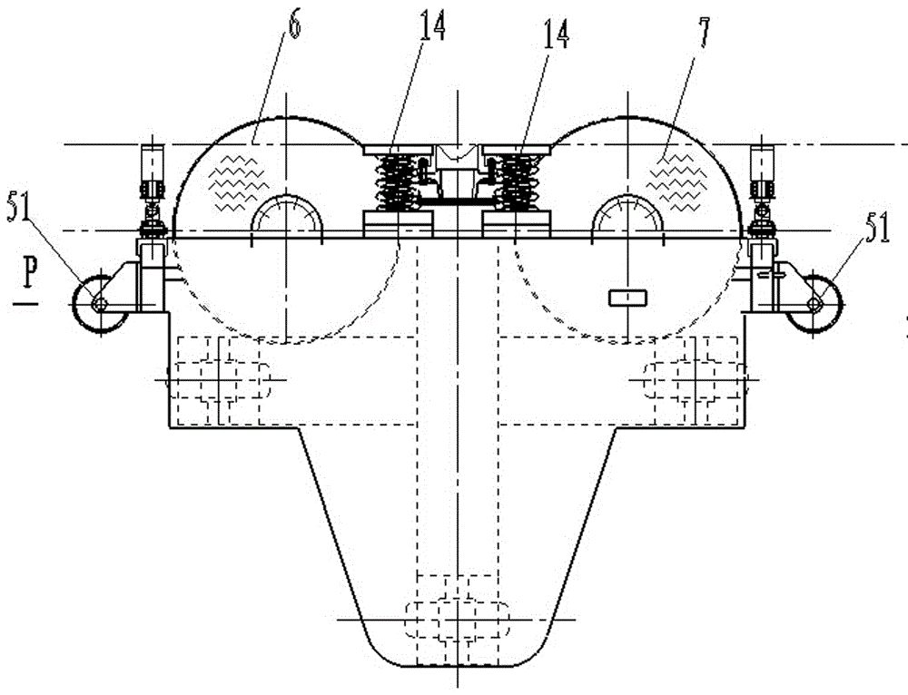 A straddle-type monorail operating vehicle with four pairs of wheels