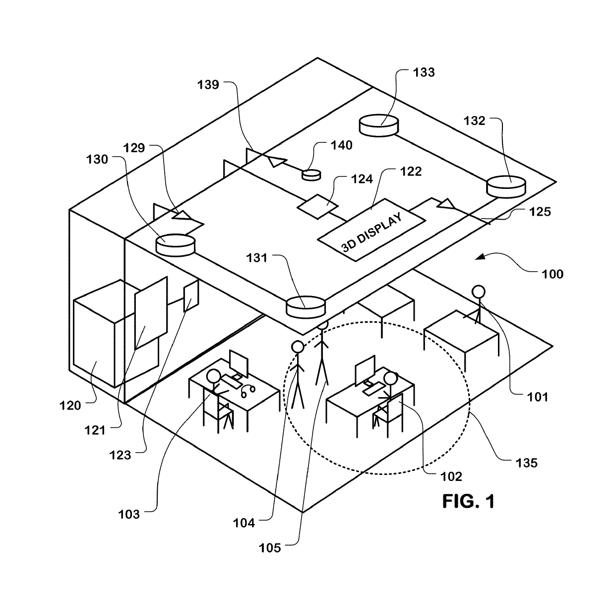 Three-Dimensional Visual Display Including Directly Lit Diffusers