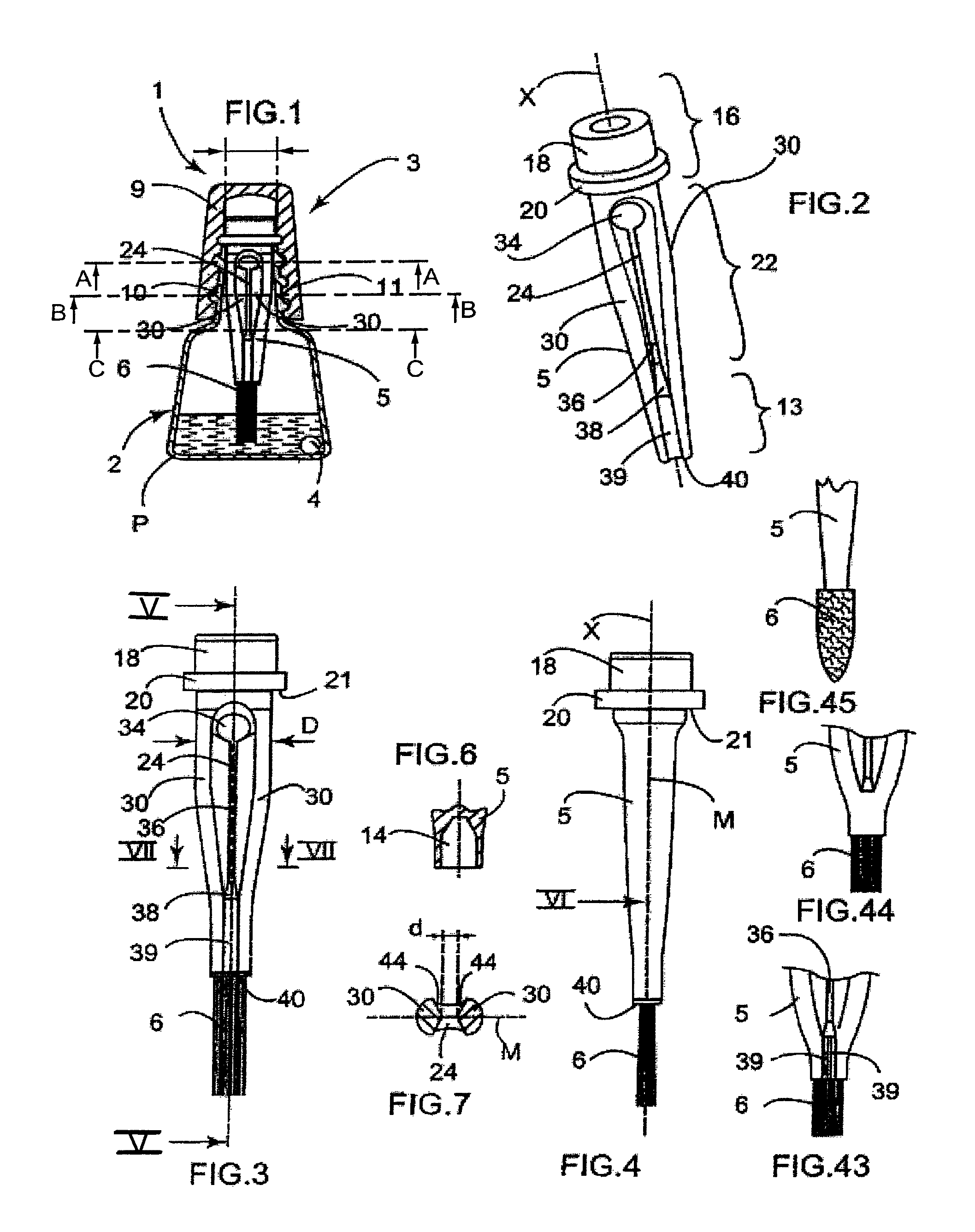 Applicator with product reserve, in particular for nail varnish