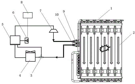 Pressurizing and liquid-cooling thermal-instability inhibiting system for battery