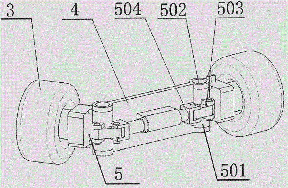 A hydraulic universal four-wheel drive forklift