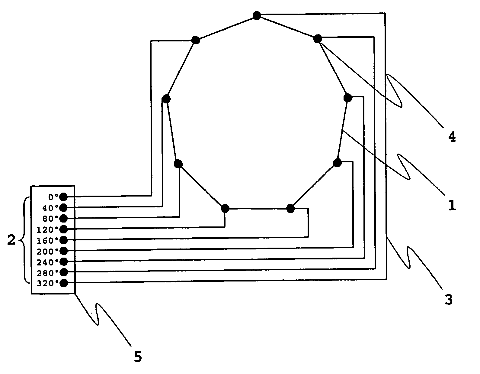 High phase order electrical rotating machine with distributed windings