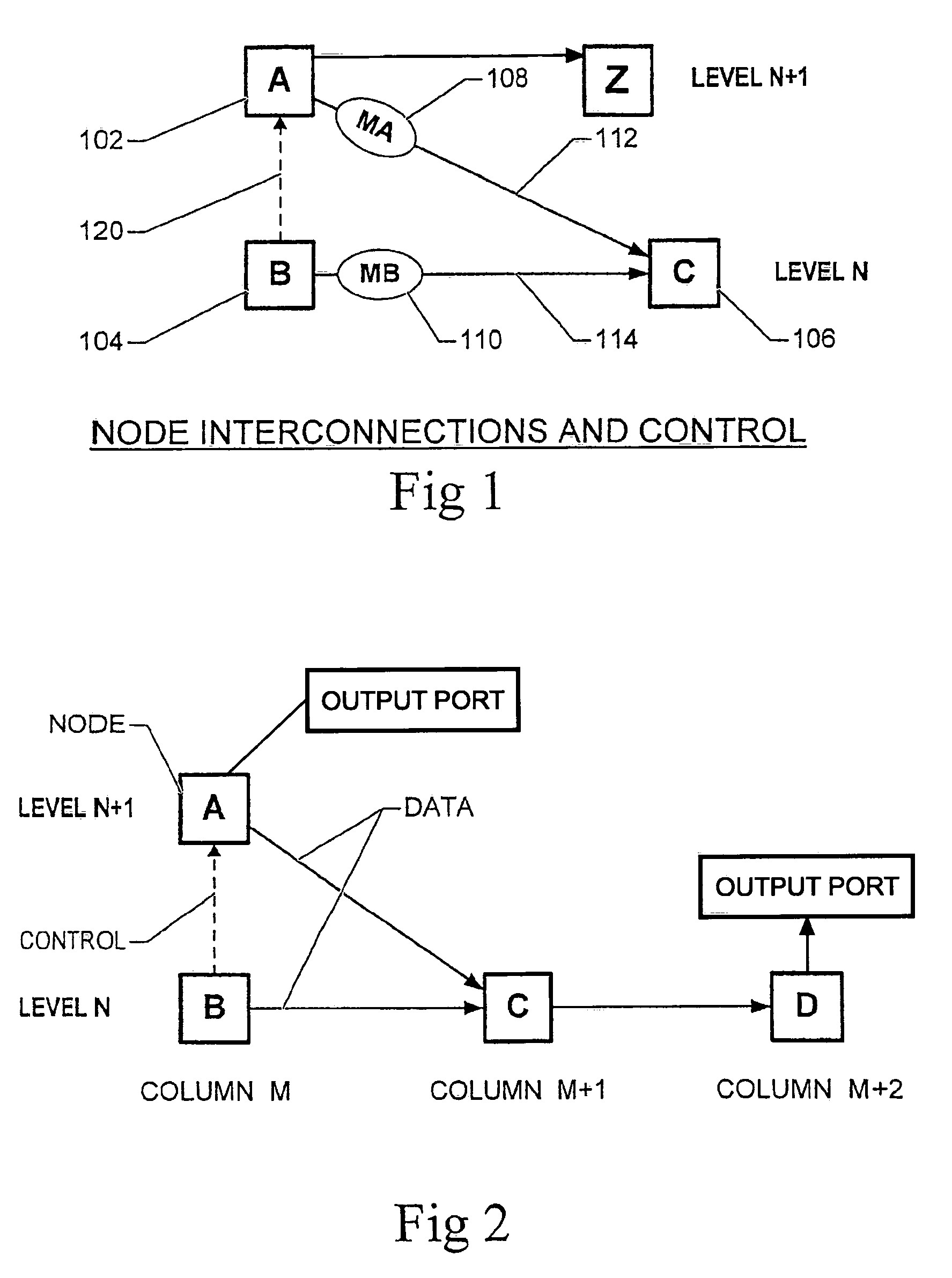 Scalable apparatus and method for increasing throughput in multiple level minimum logic networks using a plurality of control lines