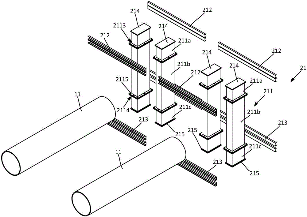 Bracket structures for heat distribution pipelines in utility tunnel and construction method of bracket structures