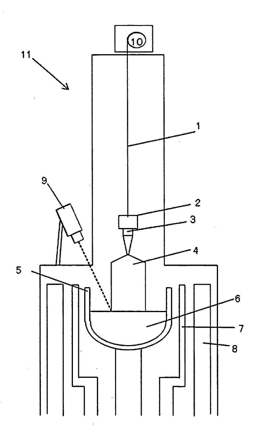 Method for detecting the diameter of a single crystal and single crystal pulling apparatus