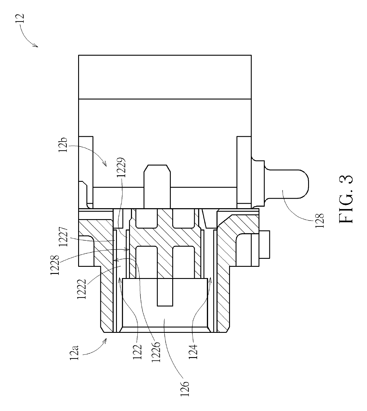 Electrical connector with internal terminals having opposite sides located from connector internal sidewalls