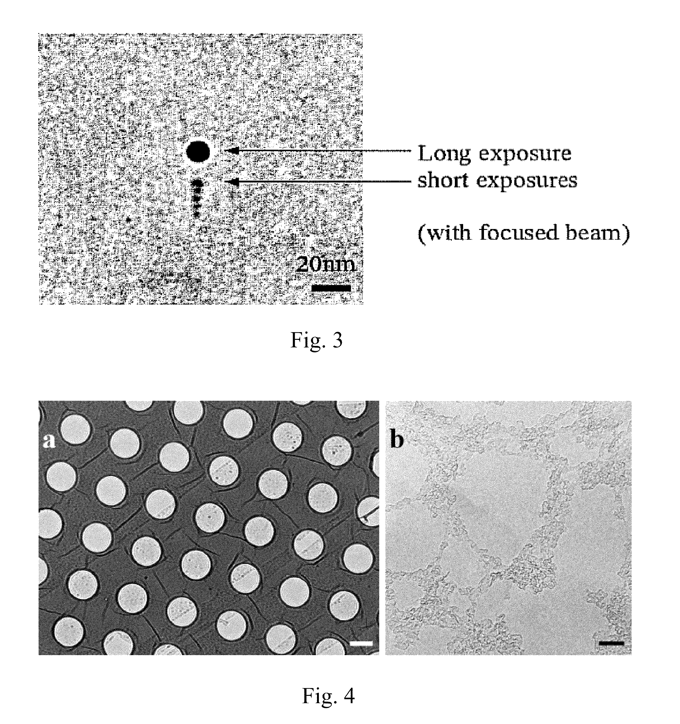 Graphene-based structure, method of suspending graphene membrane, and method of depositing material onto graphene membrane
