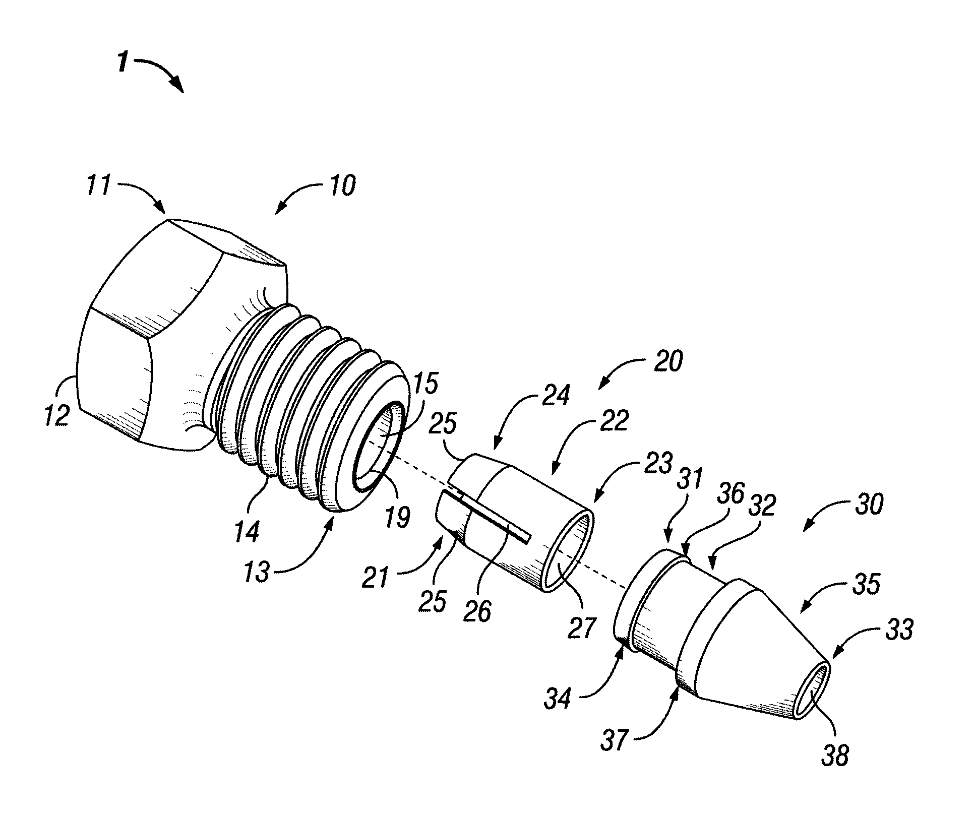 Connection Assembly for Ultra High Pressure Liquid Chromatography