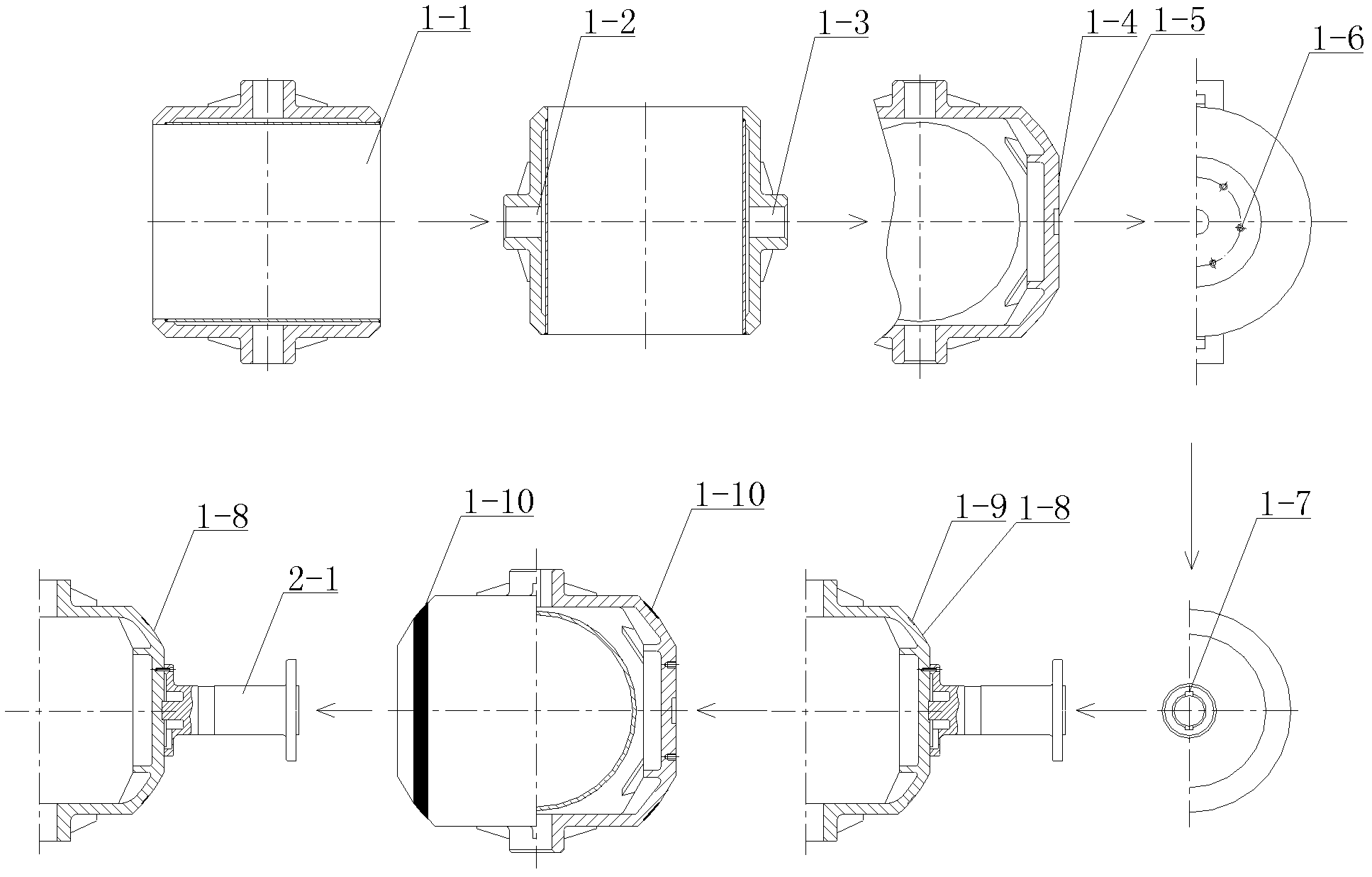 Processing technique of valve parts in ball valve with hard seal structure