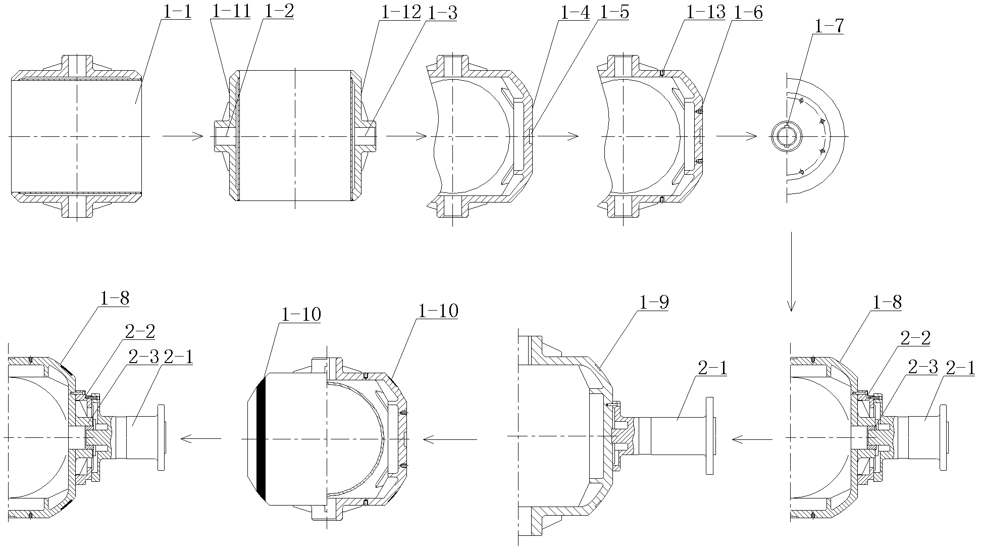 Processing technique of valve parts in ball valve with hard seal structure