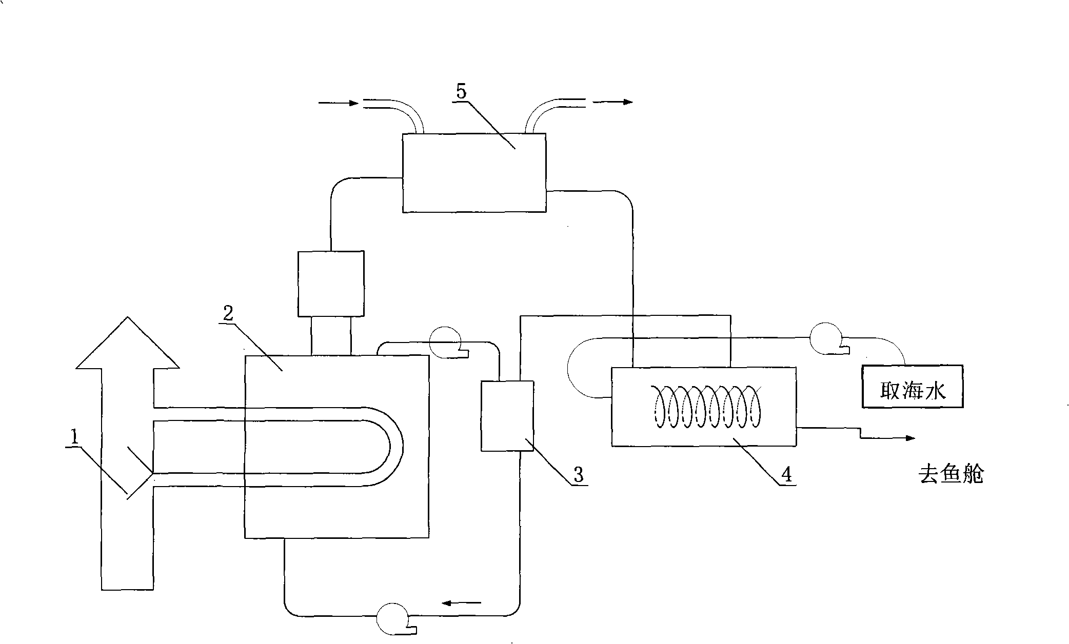 Absorption type ice making machine using marine vehicle diesel residual heat