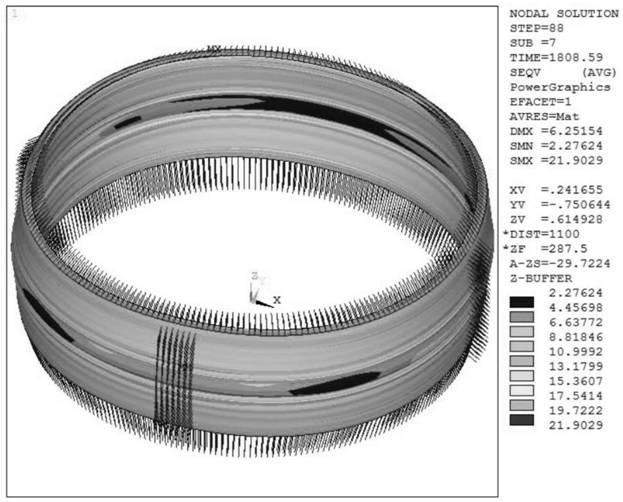 A simulation method of thermal vibration composite residual stress control of aluminum alloy ring