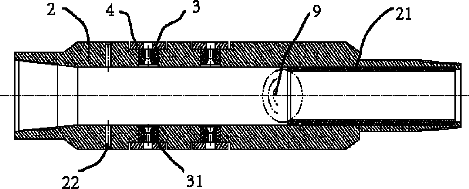 Abrasive jet injection multiple fracturing device